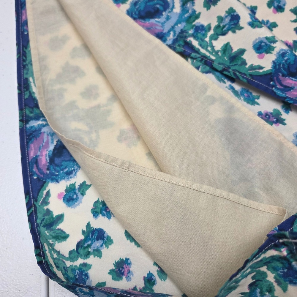 Talbots Petites Silk Cotton Floral Sleeveless Blouse Blue White 10P - Picture 9 of 9